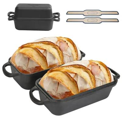 Obrázok produktu pre Forma na pečenie chleba s pokrievkou, liatinová, na chlieb, čierna