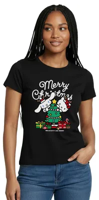 Produktbild von Spreadshirt Hello Kitty Und Cinnamoroll Weihnachten Frauen T-Shirt, S, Schwarz