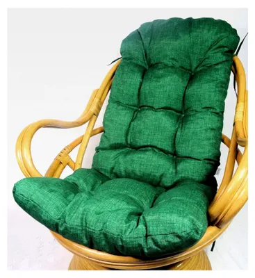 Produktbild von Polster für Schaukelstuhl und Drehsessel, Ersatzpolster Größe 135 x 60 x 15 cm, dunkelgrün - Hergestellt in der EU