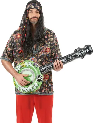 Produktbild von Aufblasbare Flower-Power Gitarre grün