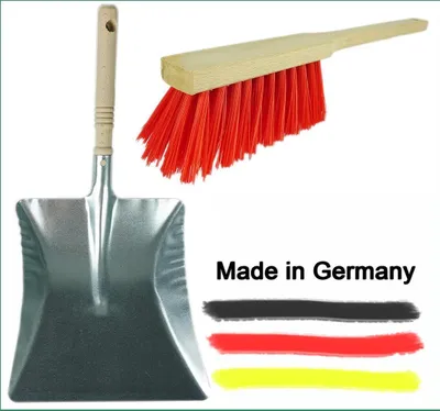 Produktbild von Novaliv Kehrgarnitur mit Handfeger Langer Stiel I 45 cm I Elaston I Kehrschaufel Set Kehrset Handkehrset
