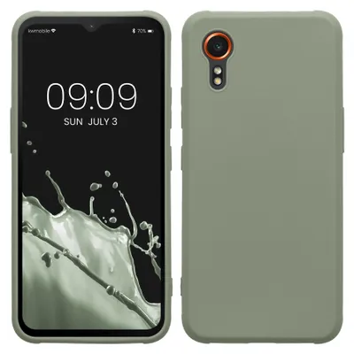 Produktbild von kwmobile Handyhülle für Samsung Galaxy Xcover7 Hülle - TPU Case - Kabelloses Laden - Schutzhülle Cover in Graugrün