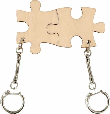 Immagine prodotto di Portachiavi in legno da decorare - Puzzle