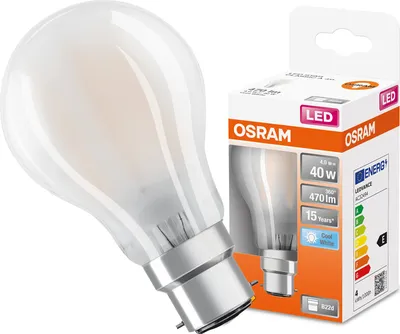 Zdjęcie produktu dla Żarówka LED A60 B22d 4W = 40W 470lm 4000K Neutralna 300° Retrofit Filament CLASSIC Osram