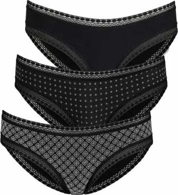 Produktbild von LASCANA Bikinislip 3 -teilig schwarz Größe 48/50