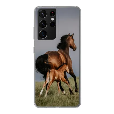 Produktbild von MuchoWow® Handyhülle Schutzhülle Hülle für Samsung Galaxy S21 Ultra Tiere - Pferde - Fohlen Silikon Softcase Handy Hülle - Mobiltelefon