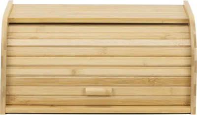 Produktbild von Brotkasten aus Bambus 38x28x18 cm mit Rollladen, großer geschlossener Brotbehälter