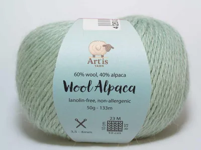 Produktbild von Wool Alpaca Art'is Yarn 60% Wolle, 40% Alpaka Lanolinfrei & Antiallergisch (50g/133m) (521 hellgrün)