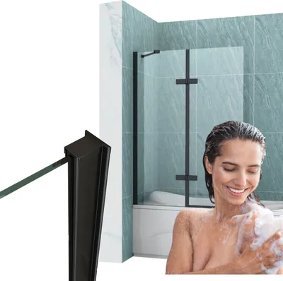 Produktbild von Garett 2-Flügelige Badewannenabdeckung 120X150 Fix Schwarz