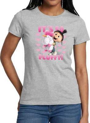 Produktbild von Spreadshirt Minions Agnes Mit Einhorn Despicable Me Frauen T-Shirt, XL, Grau meliert