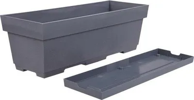 Produktbild von Kunststoff-Pflanzgefäß 13631 G.Ant L.18 X B.50 X H.16,7 cm Anthrazit