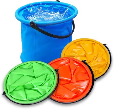 Immagine prodotto di Secchio pieghevole da 2 litri, disponibile in vari colori, set da 4, ideale per campeggio e spiaggia