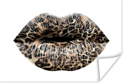 Produktbild von MuchoWow® Poster Lippen - Tigerdruck - Weiß 120x80 cm - Bilder