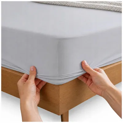 Produktbild von Harmoony Baumwoll Spannbettlaken Babybett 70x140 cm Grau