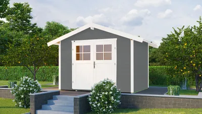 Produktbild von Gartenhaus weka 122 Gr. 4 inkl. Fußboden 380 x 274 cm grau