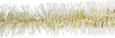 Produktbild von Weihnachtsgirlande Lametta 9cm x 3m gold / weiß
