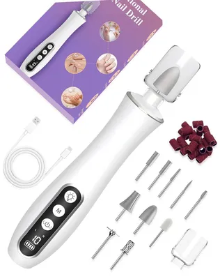 Produktbild von Kabelloser Nagelschneider 10-in-1 Maniküre Pediküre Set Wiederaufladbare Elektrische Nagelfräse LED-Licht 10 Geschwindigkeiten 2000 mAh