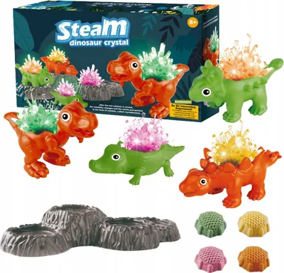 Immagine prodotto di Kit Didattico Cristallo Dinosauri In Crescita Esperimenti Colorati Scienza