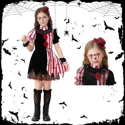 Zdjęcie produktu dla Omgoods - Peleryna czarownicy na Halloween dla dzieci, z kapeluszem i dodatkami