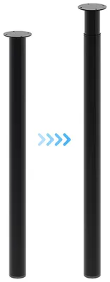Tischbeine höhenverstellbar 70-110 cm, Schwarz, Metall, 1 St.
