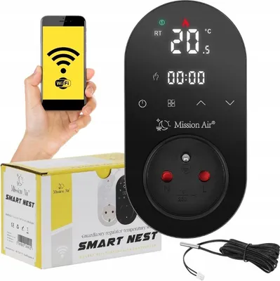 Zdjęcie produktu dla Gniazdkowy regulator temperatury SMART NEST BLACK
