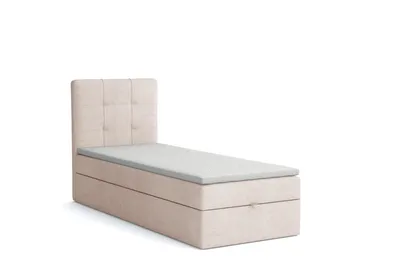 Produktbild von MR GROUP Boxspringbett NAPOLI 70 x 200 cm Kinderbett, Jugendbett, Einzelbetten, Bett mit Stauraum, Polsterbett Matratze Topper H3 Schlafzimmer, beige