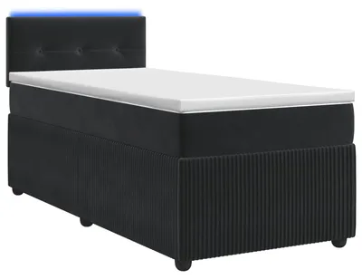 Produktbild von vidaXL Boxspringbett mit Matratze Schwarz 90 x 190 cm Samt