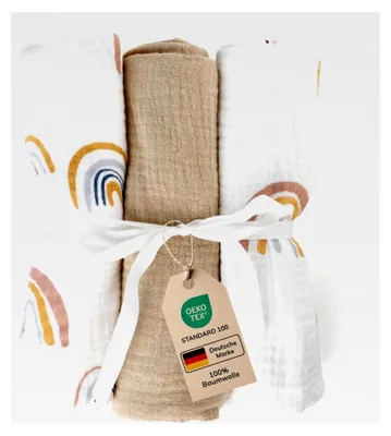 Produktbild von Mulltücher 3er Set | Baby Mulltücher | Musselintücher für Babys | Spucktücher