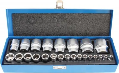 Produktbild von Steckschlüsselsatz Zoll (SAE) 1/4" und 1/2" Sechskant, 24-tlg.