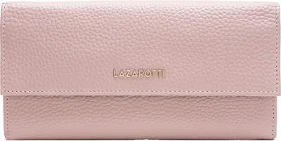 Image de Lazarotti Cuir porte-monnaie Bologna Leather Wallet With 12 Card Slots Pink vieux rose