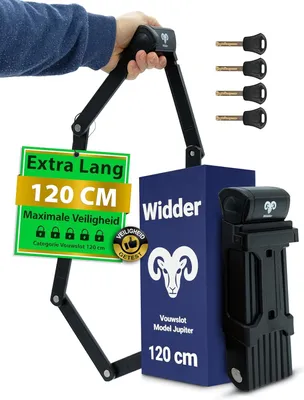 Productafbeelding van Vouwslot fiets 120 cm - Stalen kern - 4 sleutels