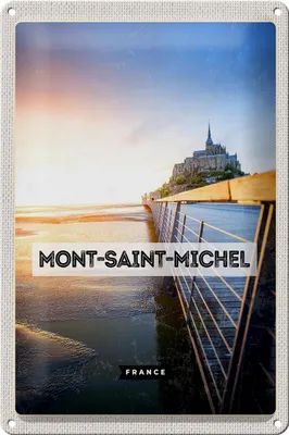 Produktbild von Blechschild Reise 20x30cm Mont-saint-Michel France Meer Urlaub