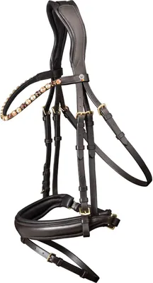 Zdjęcie produktu dla Waldhausen X-Line ogłowie Goldheart brązowe lub czarne, kolor: brązowy, rozmiar: VB