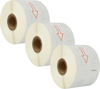 Produktbild von vhbw 3x Rolle 1000 Etiketten kompatibel mit Dymo LabelWriter 330 Turbo II, 400 Turbo, EL40, 400 Duo, EL60 Turbo, EL60 Drucker - 57mm x 32mm Weiß
