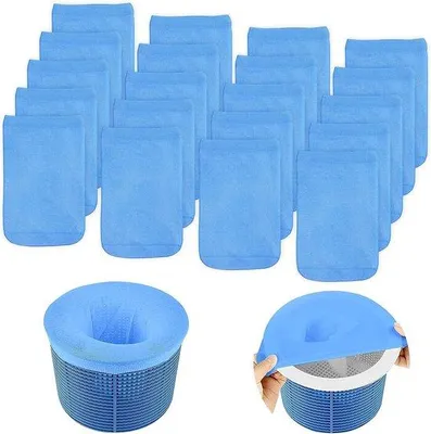 Produktbild von Schwimmbad-Skimmer-Socken - 20 Stück - Nylon-Filter für Blätter und Schnecken