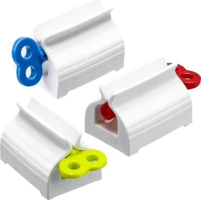 Produktbild von Stück Zahnpasta-Tubenquetscher, Sitzhalter, drehbarer Zahnpastaspender für Badezimmer (gemischte Farben)