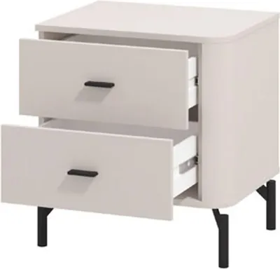 Immagine prodotto di Dmora Comodino Salara 52x40x56h cm Bianco, un Ripiano 2 Cassetti