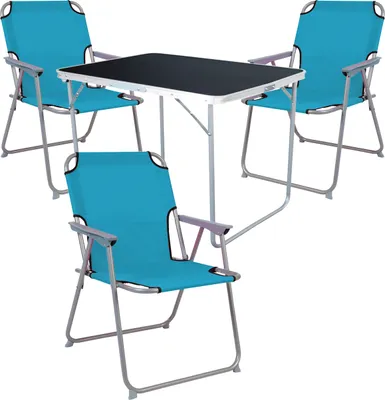 Produktbild von 4-tlg Camping Set Gartenmöbel Campingtisch + 3 Campingstuhl Klappstuhl