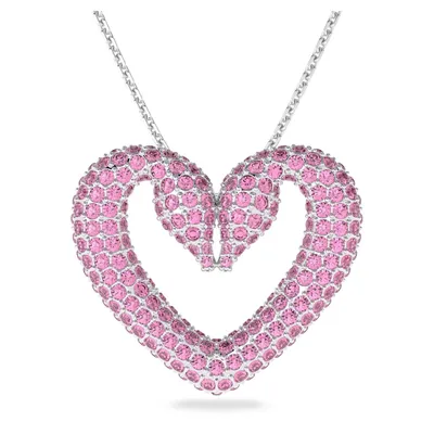 Produktbild von Swarovski Damen Halskette Una Herz Groß Rosa, Rhodiniert 5631931