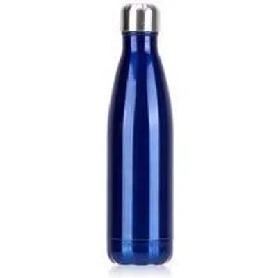 Image de Bouteille isotherme en acier inoxydable 500 ml, bleue, pour boissons froides ou chaudes, sport et fitness