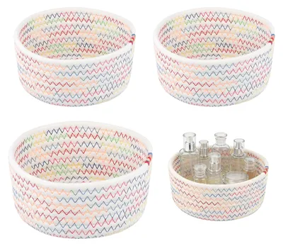 4er-Set Aufbewahrungskörbe aus Baumwollseil, geflochten, 17-24 cm