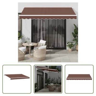 Produktbild von The Living Store Markise Manuell mit LED Braun 350x250 cm