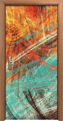 Produktbild von Türposter 90x200 cm Türaufkleber Türtapete Türfolie Klebefolie abstrakt farbenfrohe moderne