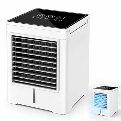 Produktbild von Mobile Klimaanlage Mini USB Luftkühler mit 470ml Wassertank, 3 Geschwindigkeiten, leiser Verdunstungskühler für Büro, Schlafzimmer & Camping
