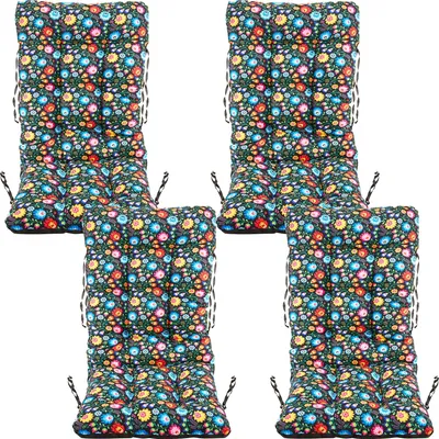 Produktbild von SuperKissen24. Stuhlkissen Sitzkissen und Rückenkissen für stühle - 4er Set 48x48x75 cm - Outdoor und Indoor - Folk