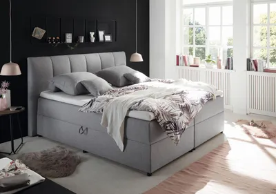 Produktbild von ED Lifestyle Granada 2 Polsterbett Holzwerkstoff/9-Zonen-Tonnentaschenfederkern H2 180x200 cm Grau