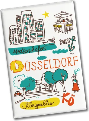 Produktbild von Düsseldorf Wimmelbild Souvenir Souvenir Magnet - Königsallee