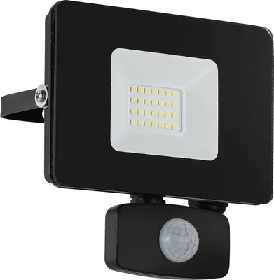 Produktbild von EGLO LED Außen-Strahler Faedo 3, 1 flammige Außenleuchte inkl. Bewegungsmelder, Sensor-Wandstrahler aus Alu, Farbe: Weiß, Glas: klar, 20 Watt, IP44