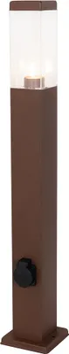 Produktbild von Gartenleuchte RostBraun 80 cm mit Steckdose IP44 Malios