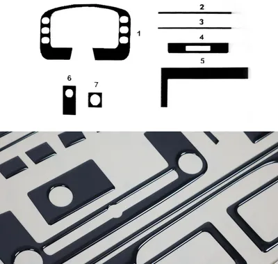 Immagine prodotto di Decorazione interna abitacolo per Ford Transit 1995-1997 Piano Black Optics 7pcs